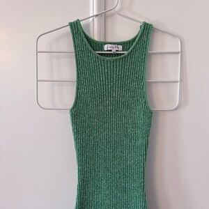 NWoT Green Ribbed Emory Park Midi Dress